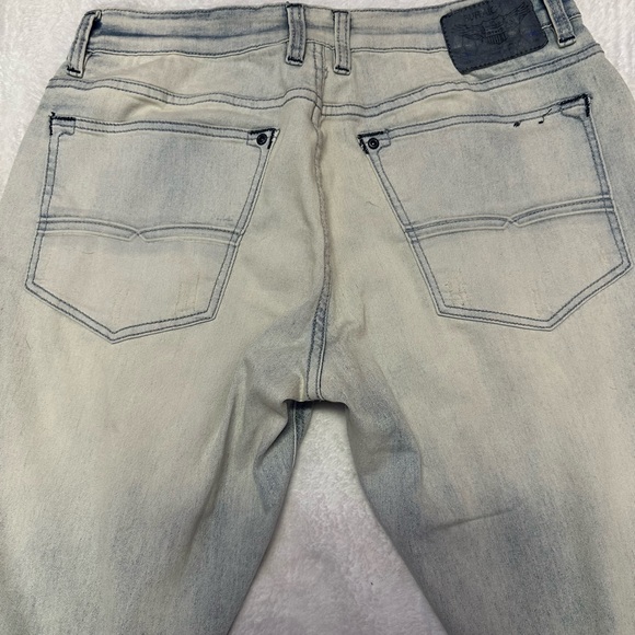 Mens slim straight white wash jeans - Picture 3 of 4